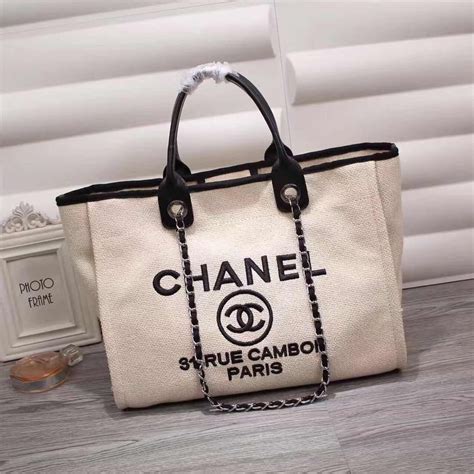 chanel beach bag grey